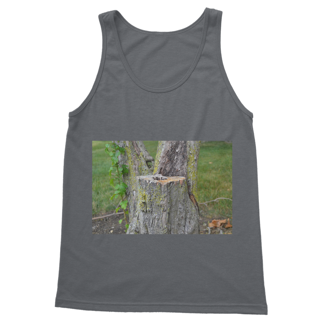 Tree Stump Classic Adult Vest Top in various colors, showcasing its unisex design and comfortable fit.