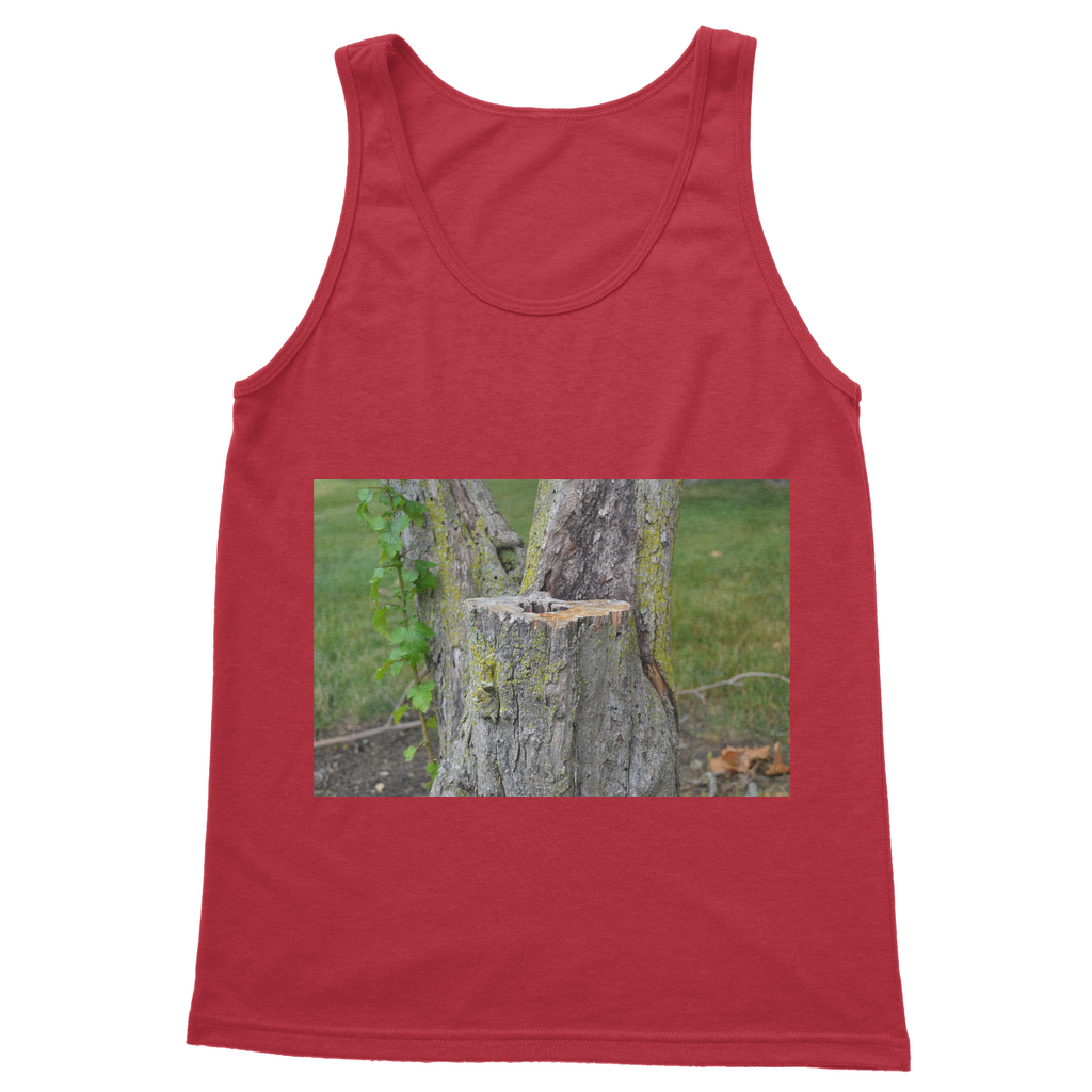Tree Stump Classic Adult Vest Top in various colors, showcasing its unisex design and comfortable fit.