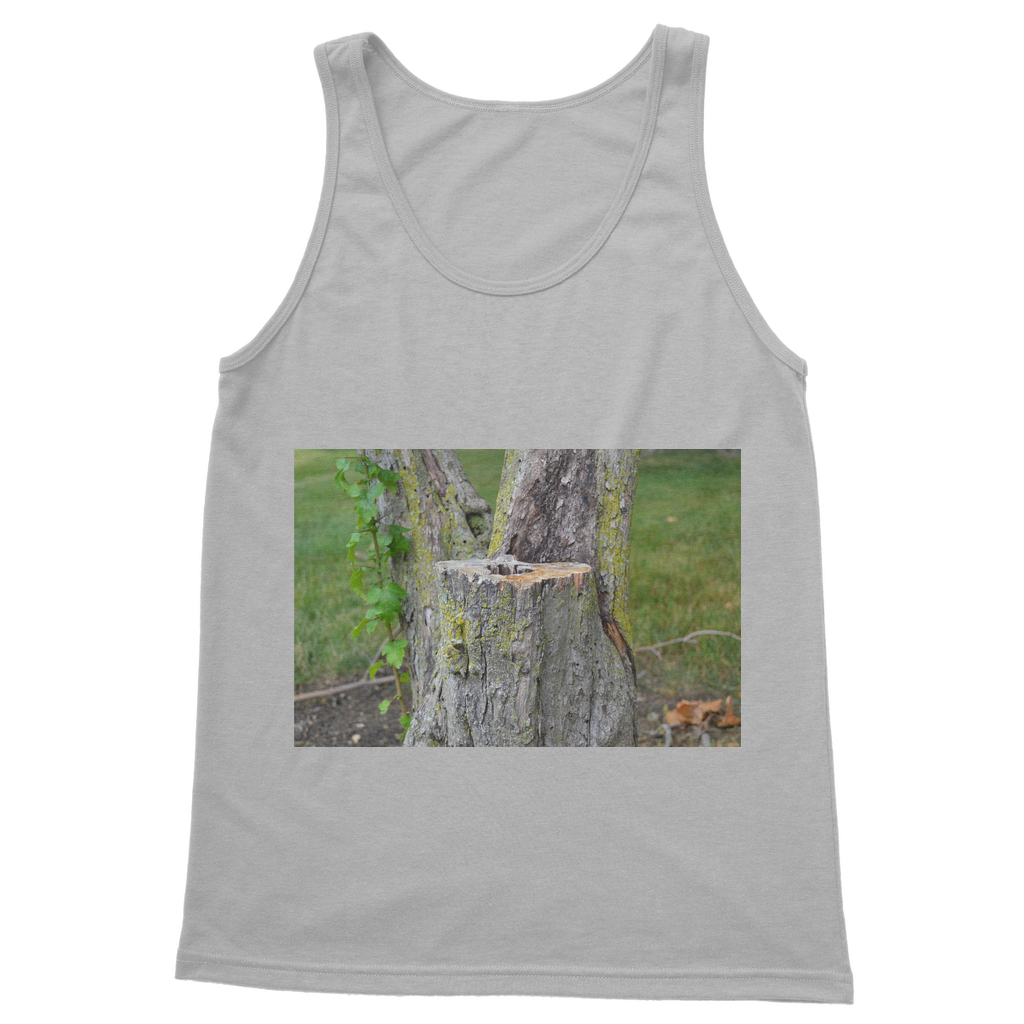 Tree Stump Classic Adult Vest Top in various colors, showcasing its unisex design and comfortable fit.
