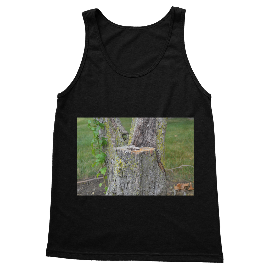 Tree Stump Classic Adult Vest Top in various colors, showcasing its unisex design and comfortable fit.