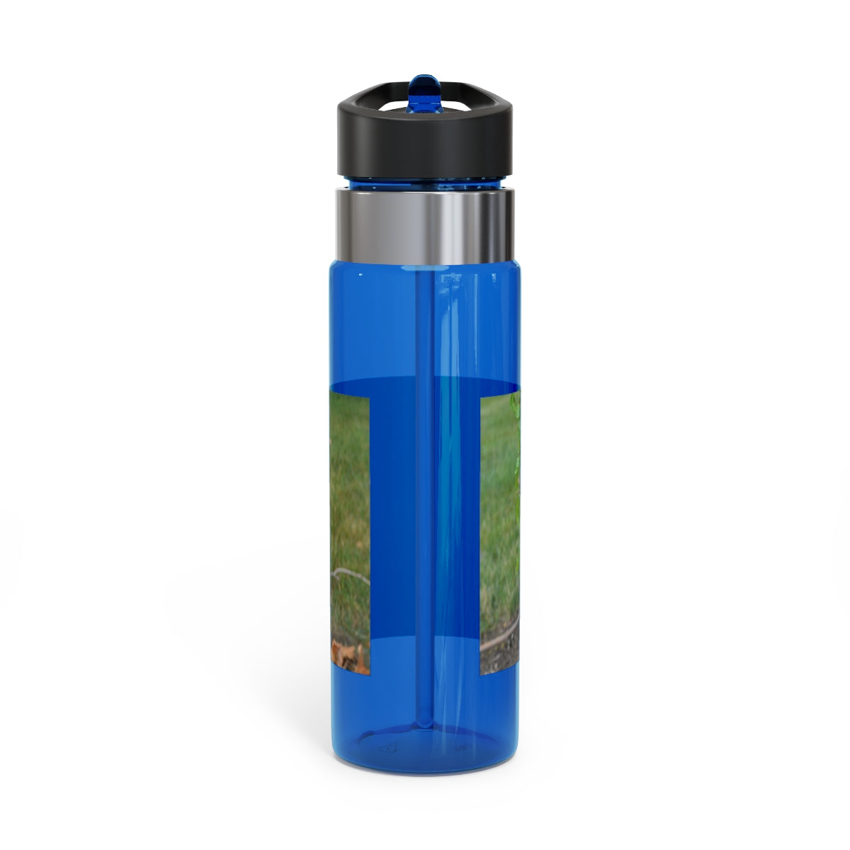 Tree Stump Kensington Tritan™ Sport Bottle in 20oz, featuring a screw-on lid, straw, and carabiner hook, made from durable BPA-free Tritan plastic.