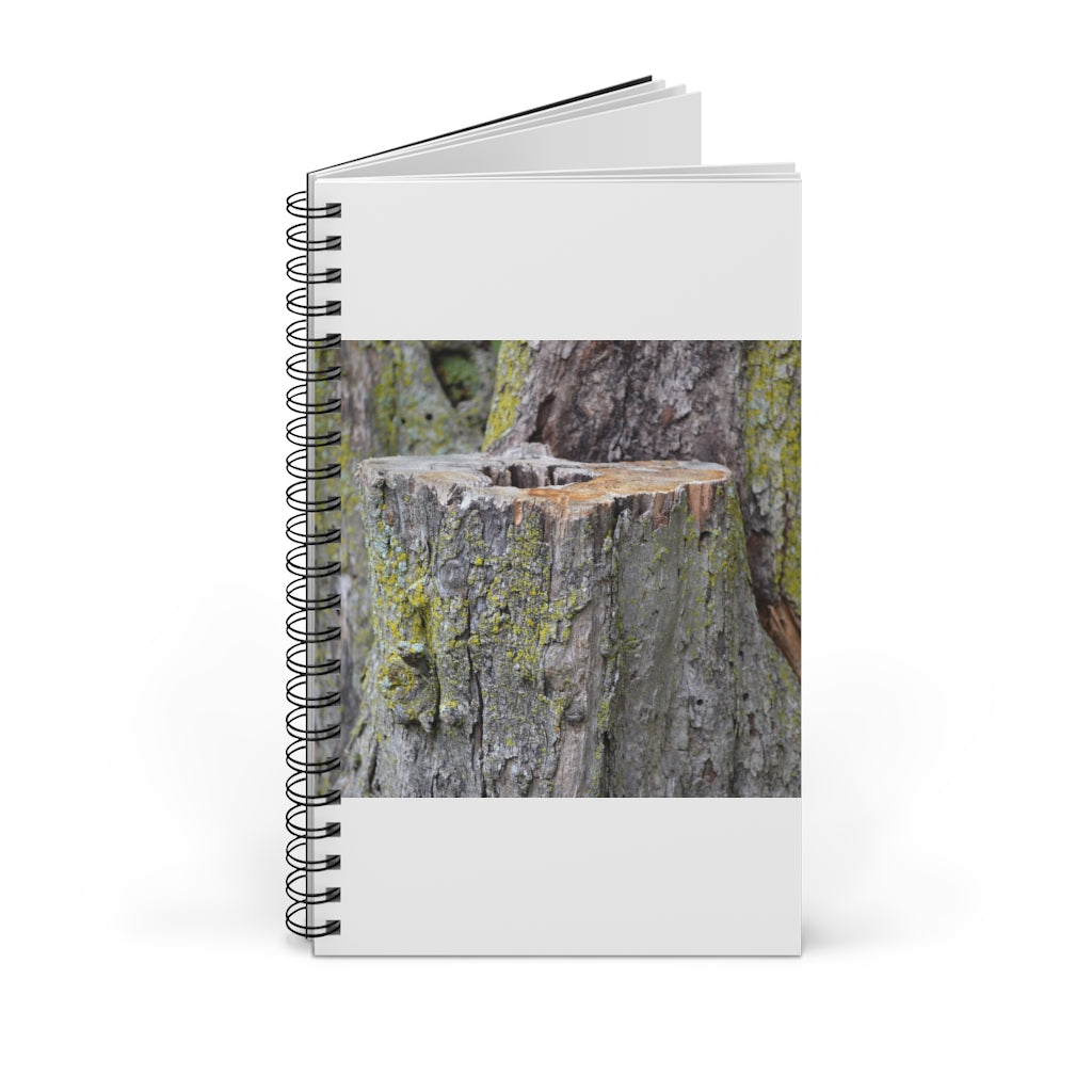 Tree Stump Spiral Journal showcasing its unique cover design and spiral binding, available in various styles.