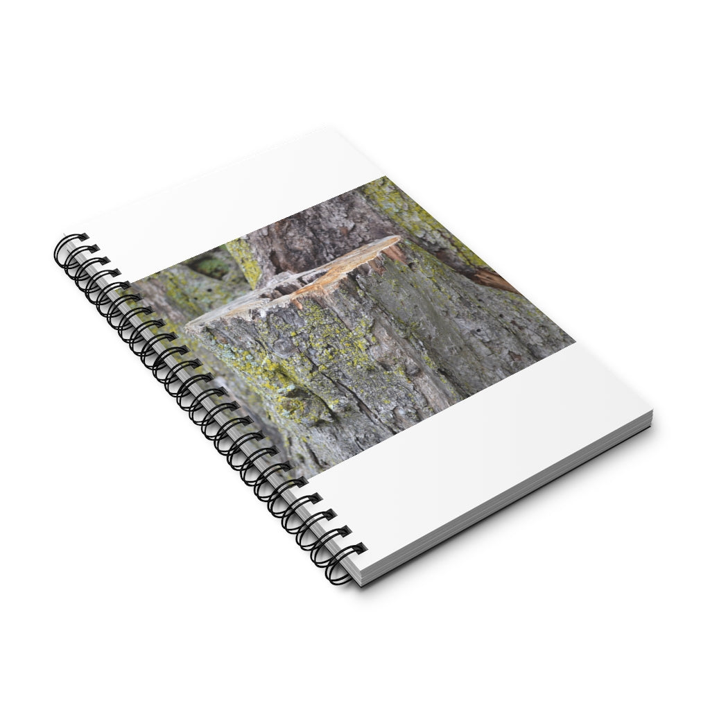 Tree Stump Spiral Journal showcasing its unique cover design and spiral binding, available in various styles.