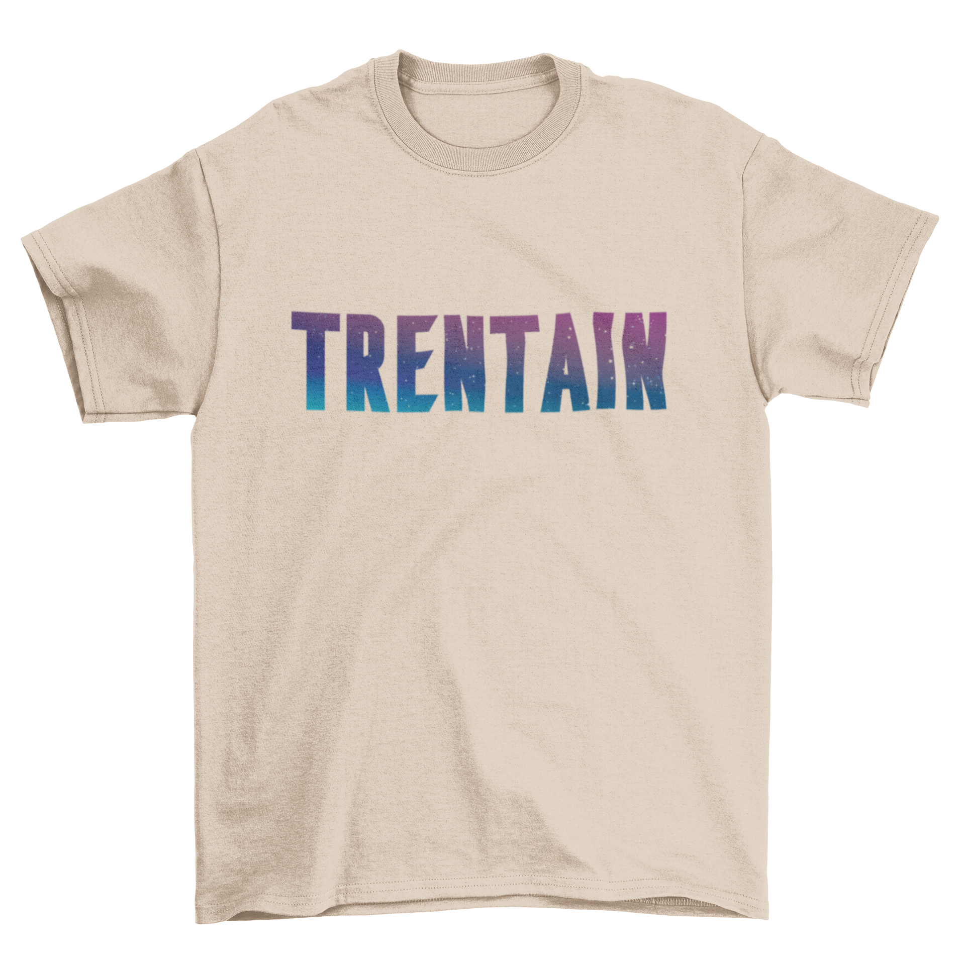 Trentain Quote T-shirt featuring the word TRENTAIN in a vibrant Galaxy style design.