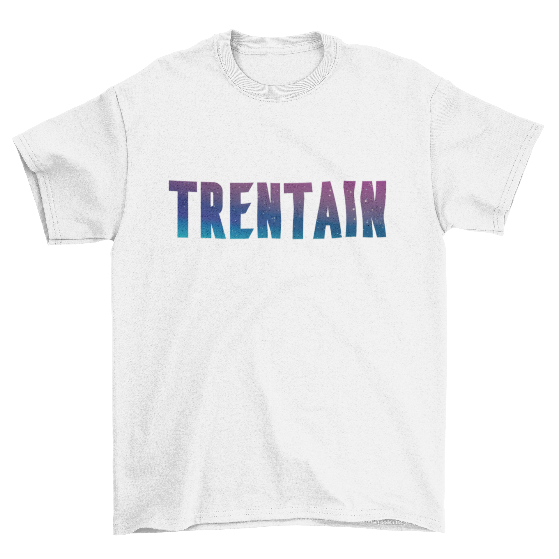 Trentain Quote T-shirt featuring the word TRENTAIN in a vibrant Galaxy style design.