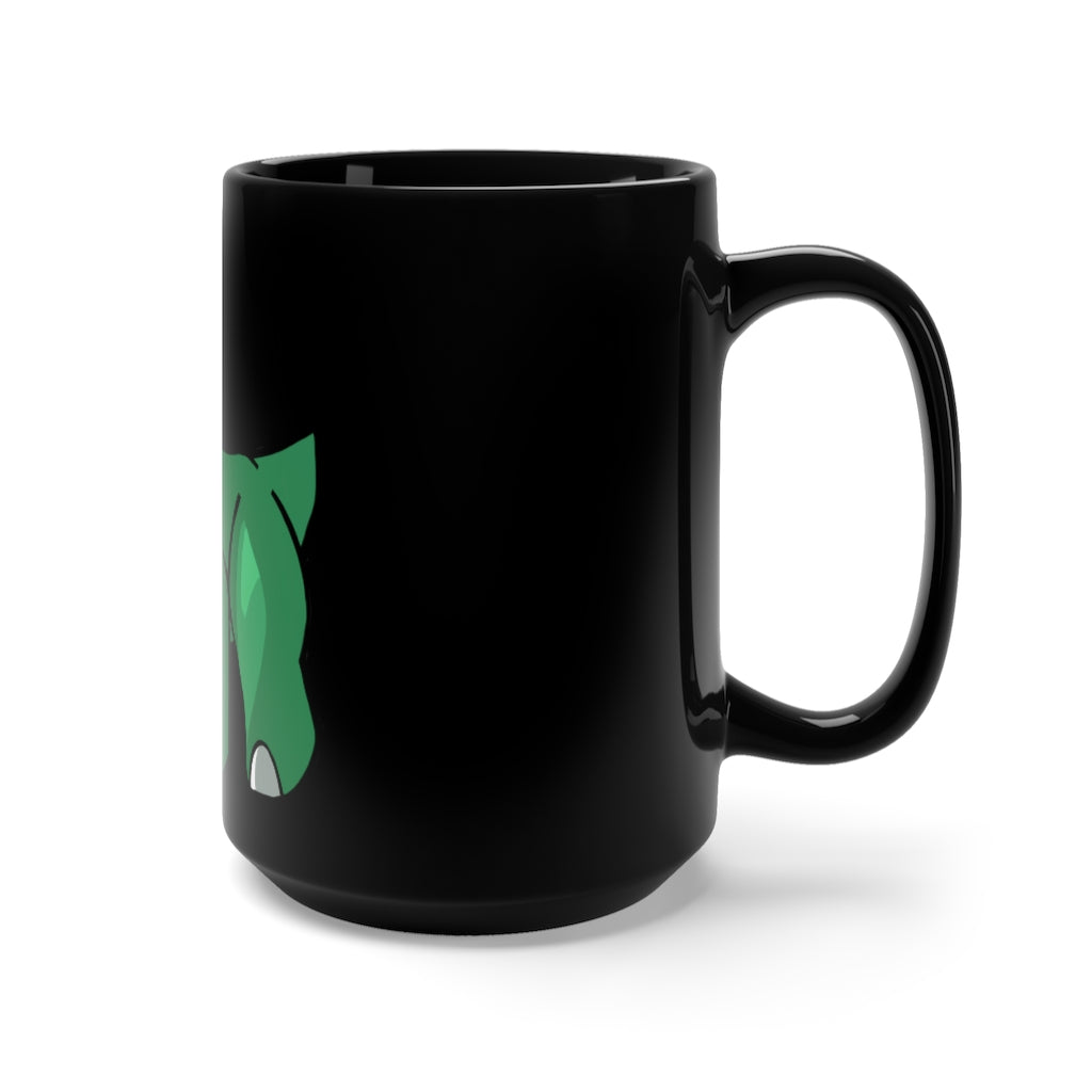 Treevetop Black Mug 15oz featuring a sleek black ceramic design with a comfortable C-handle, perfect for coffee and tea lovers.