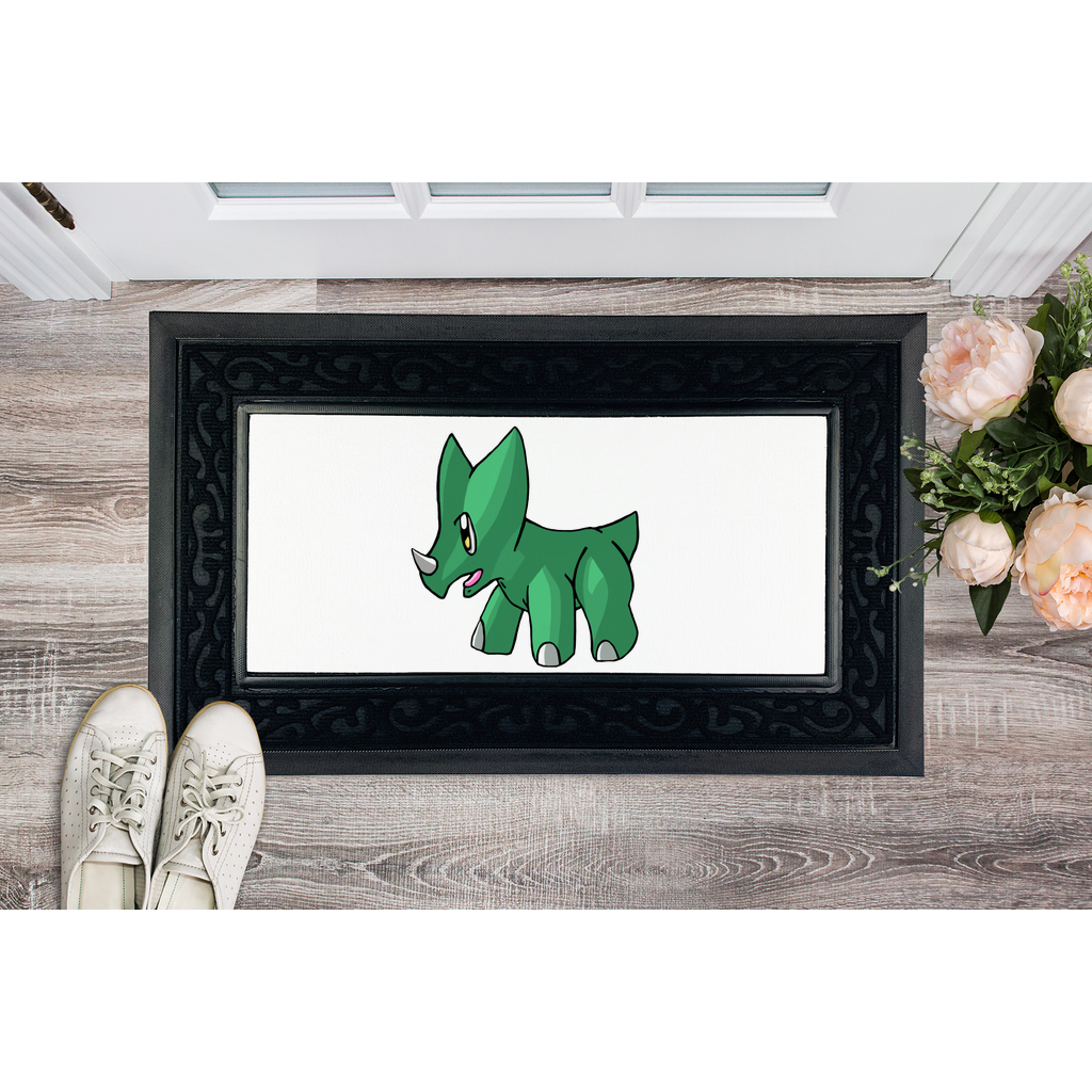 Treevetop Sublimation Heavy Duty Door Mat with removable fabric center and non-slip rubber base, featuring a stylish brush border.