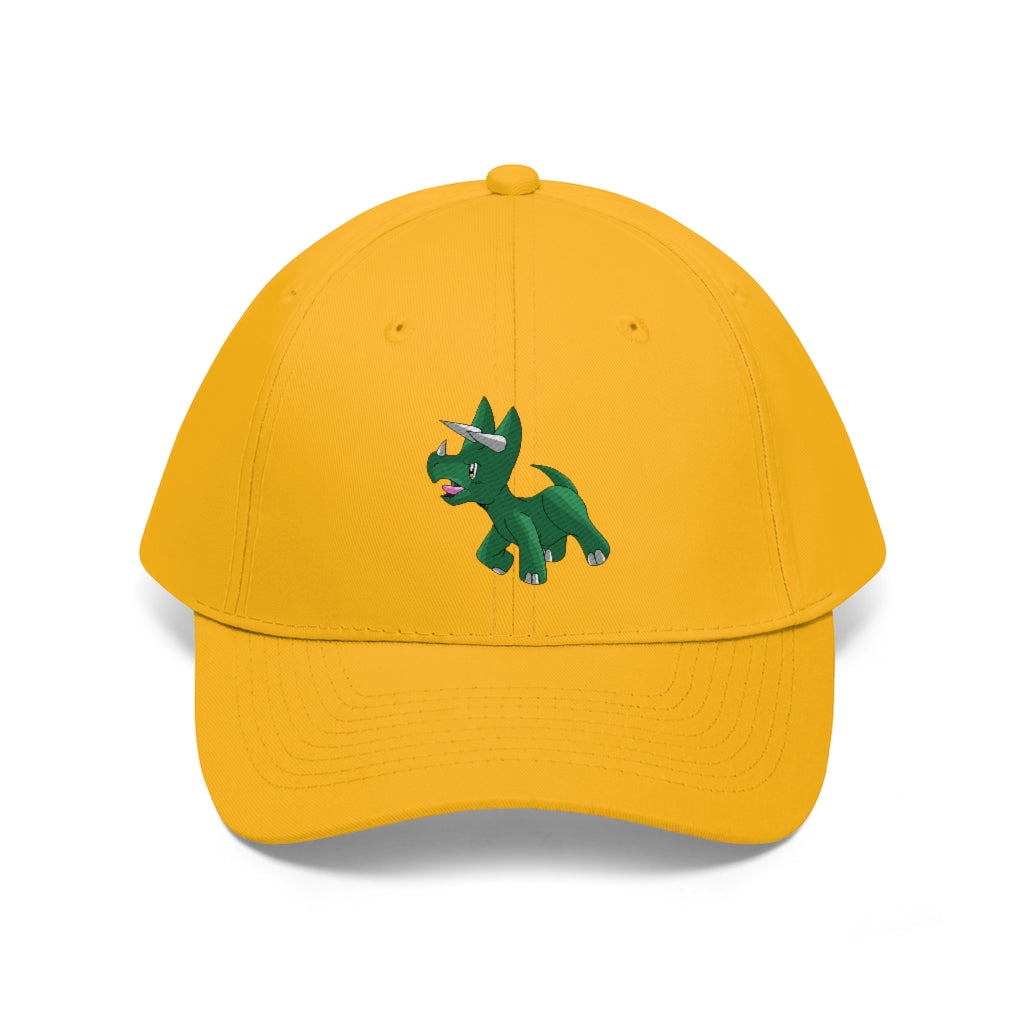 Treevetop Unisex Twill Hat in solid color, showcasing its 6-panel design and adjustable Velcro closure.