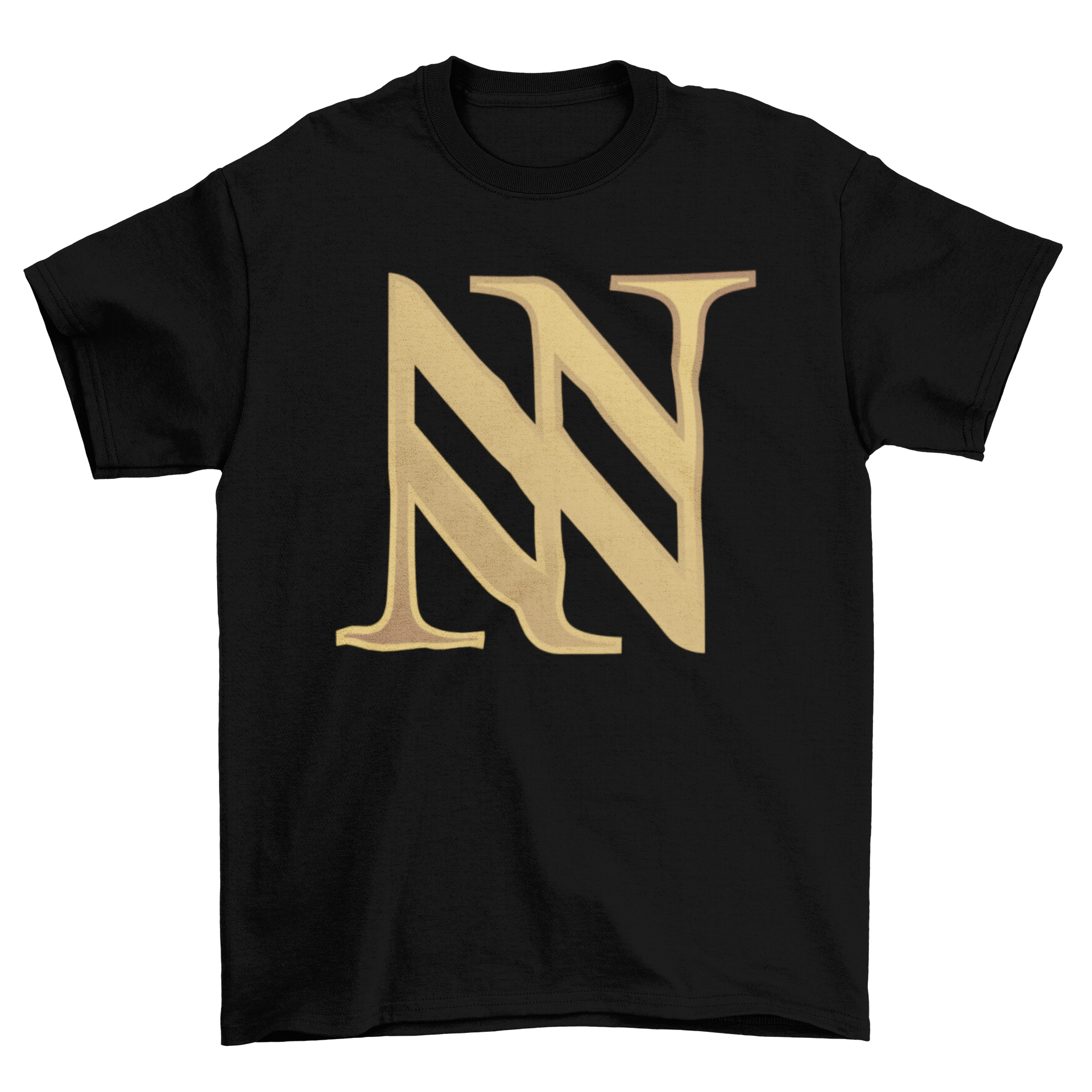 Triple N Abstract T-shirt featuring a unique design of three Ns intertwined, showcasing modern art style.