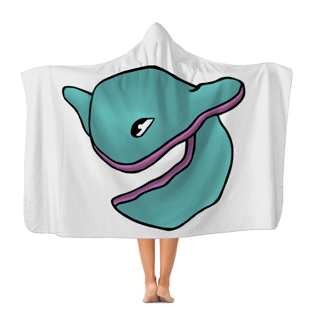 Troffle Premium Adult Hooded Blanket in vibrant colors, showcasing its soft fleece fabric and cozy hood design.