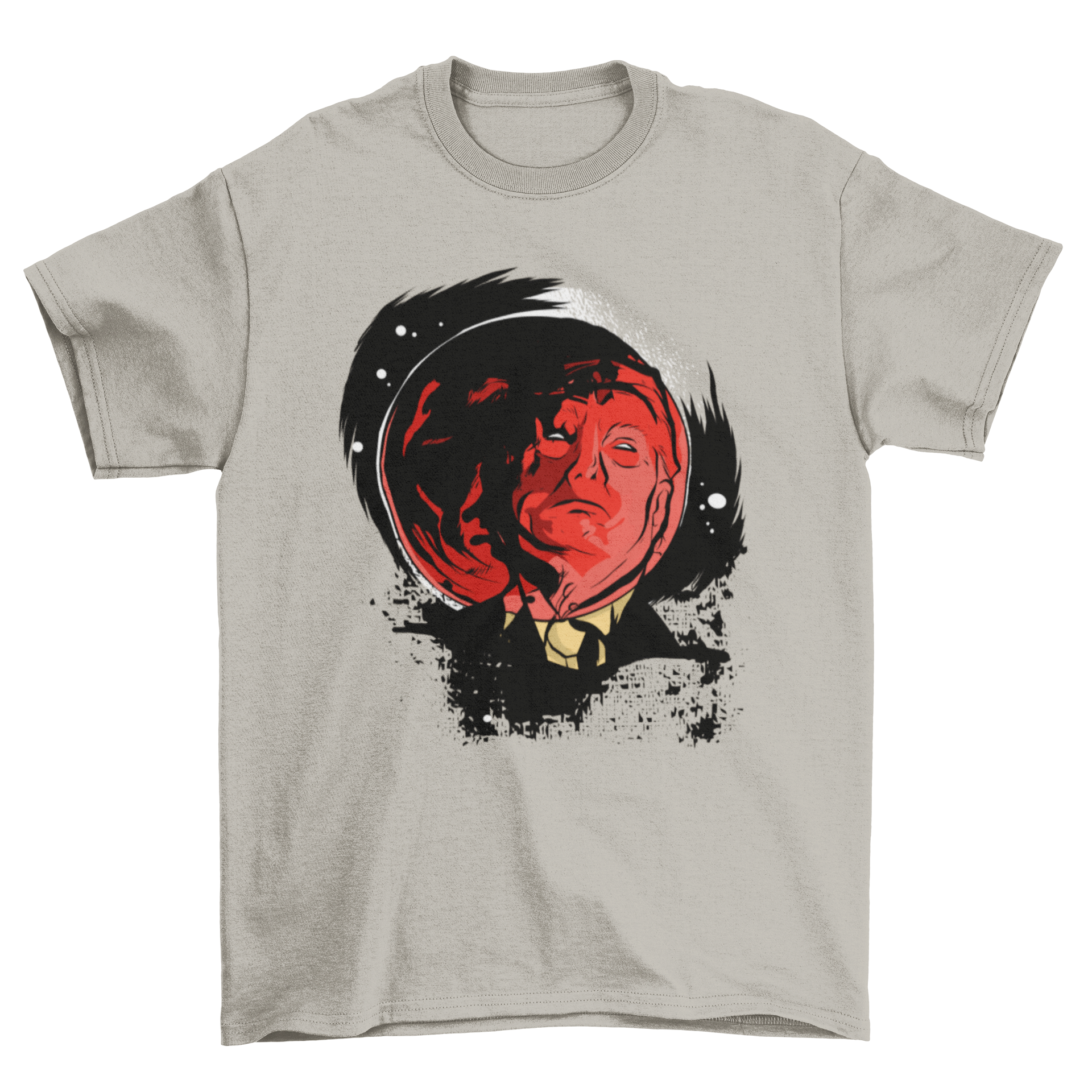 Trump Eclipse T-Shirt featuring a blood moon and President Trump's face, perfect for political statements.