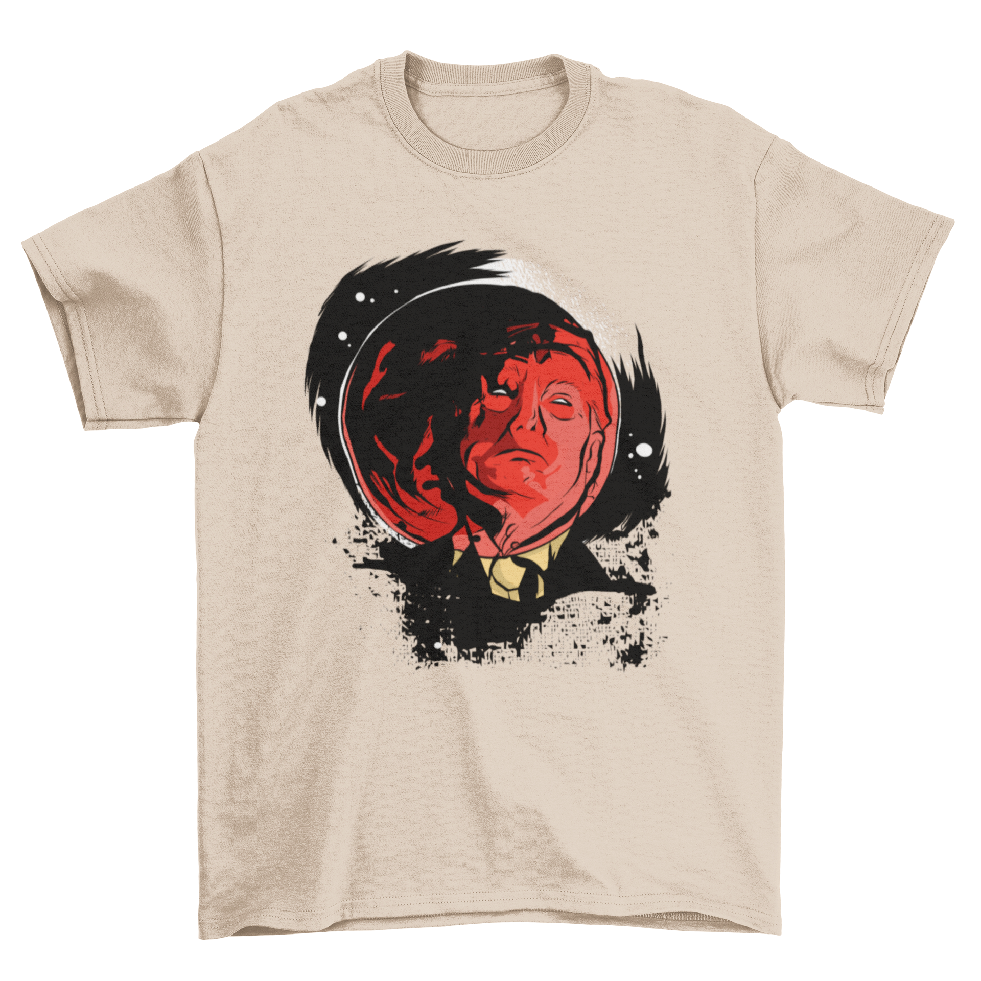 Trump Eclipse T-Shirt featuring a blood moon and President Trump's face, perfect for political statements.