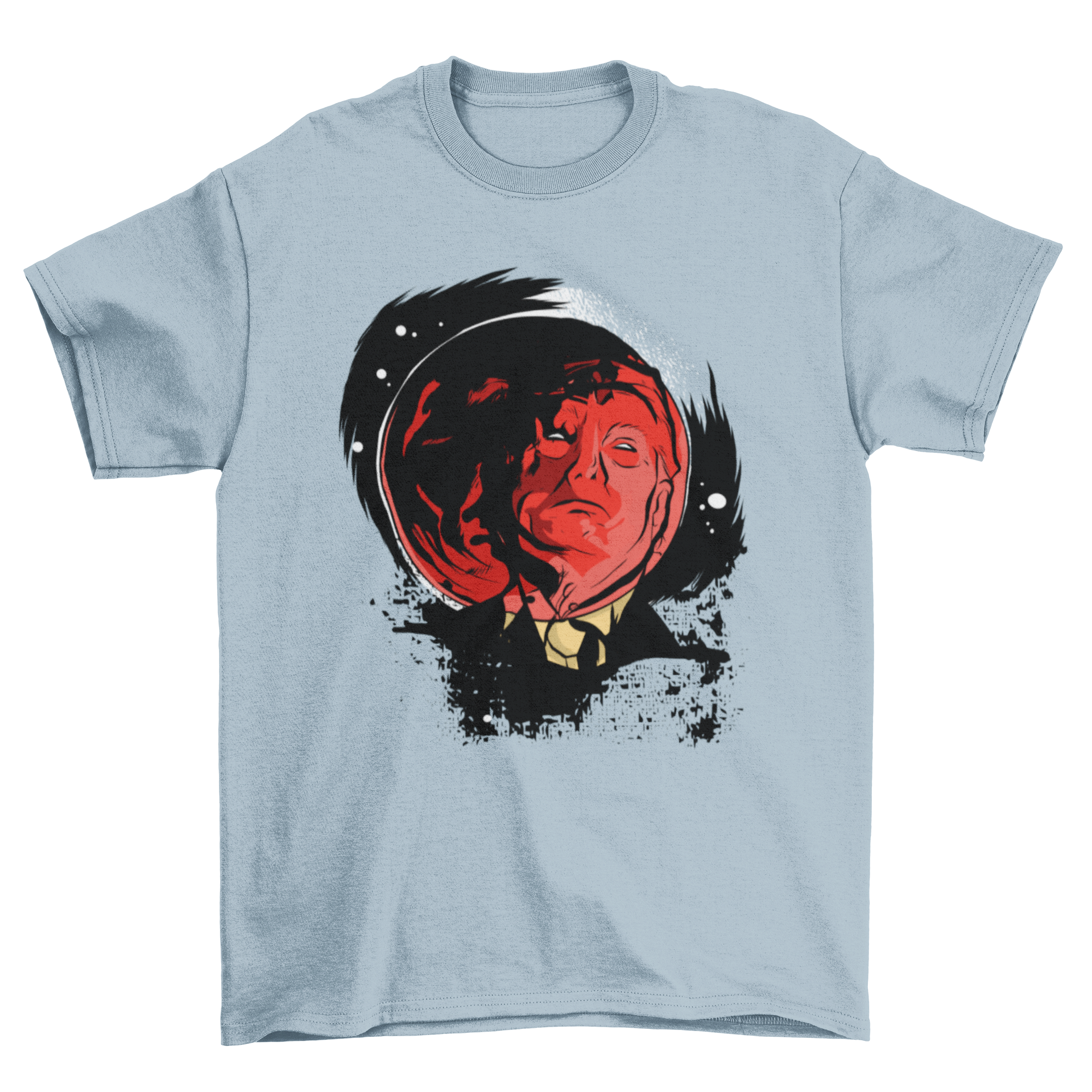 Trump Eclipse T-Shirt featuring a blood moon and President Trump's face, perfect for political statements.