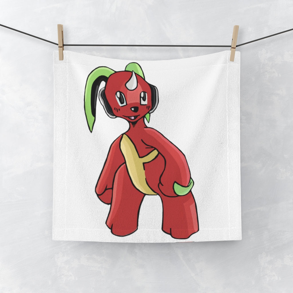 Customizable Tsosti Face Towel featuring a polyester front and cotton back, ideal for personal designs.