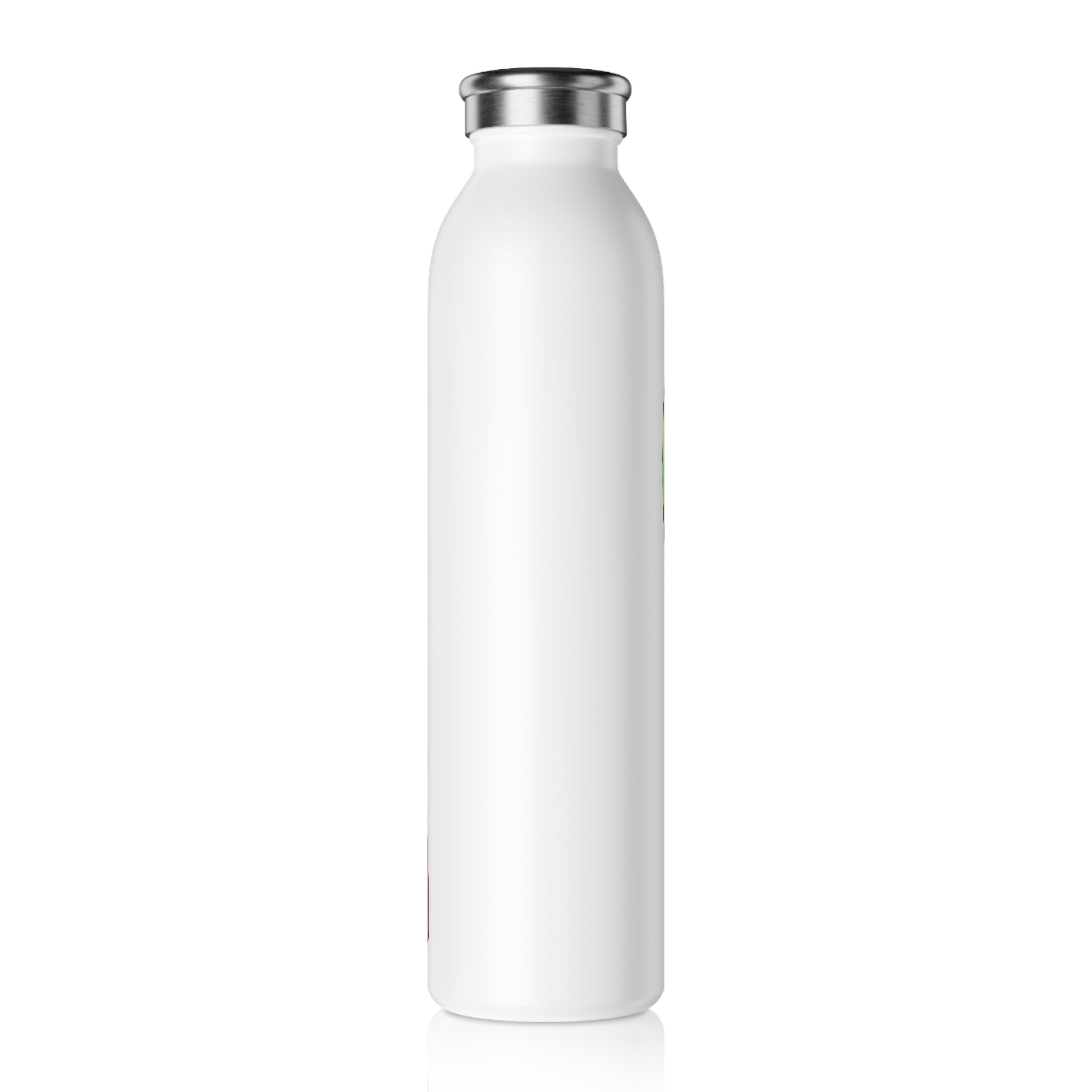 Tsosti Slim Water Bottle with customizable matte finish and fashionable lid, showcasing its sleek design and 20oz capacity.