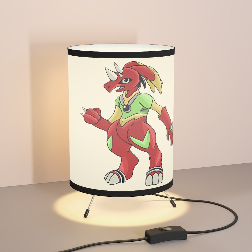 Tsostibird Tripod Lamp featuring a galvanized steel base and a custom high-resolution printed shade, ideal for modern home decor.