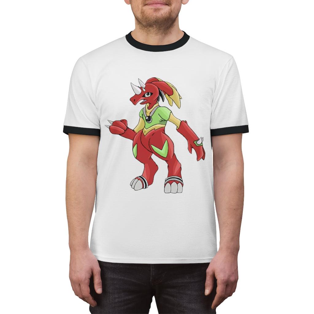 Tsostibird Unisex Ringer Tee in various colors, showcasing its lightweight fabric and stylish design.