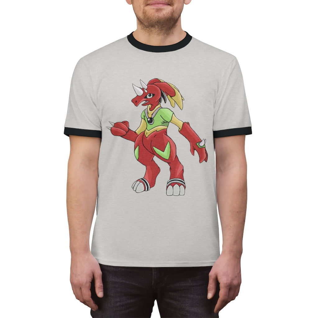 Tsostibird Unisex Ringer Tee in various colors, showcasing its lightweight fabric and stylish design.