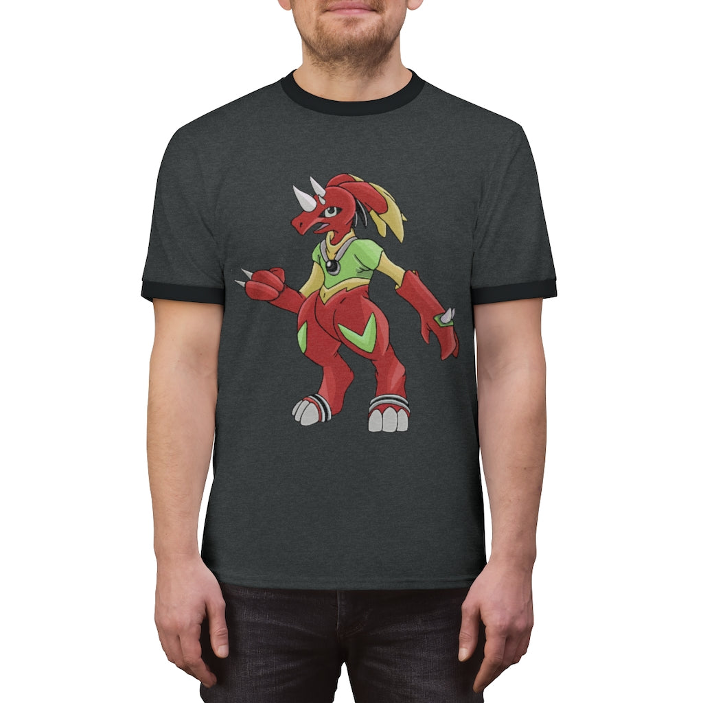 Tsostibird Unisex Ringer Tee in various colors, showcasing its lightweight fabric and stylish design.