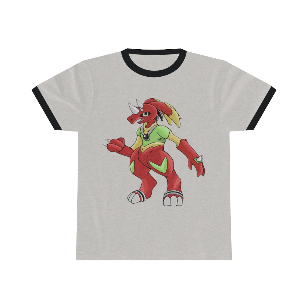 Tsostibird Unisex Ringer Tee in various colors, showcasing its lightweight fabric and stylish design.