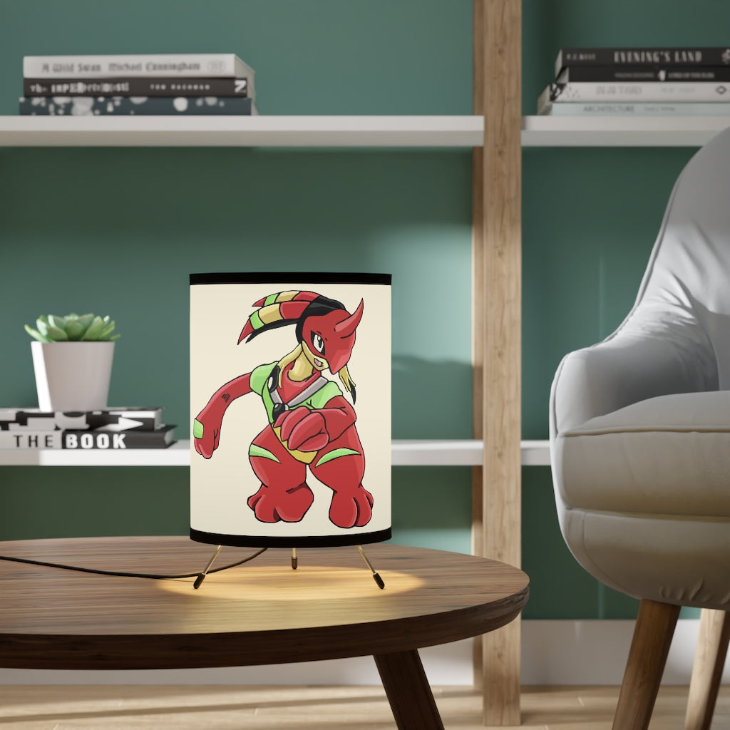 Tsostichan Tripod Lamp featuring a galvanized steel base and custom high-resolution printed shade, ideal for home decor.