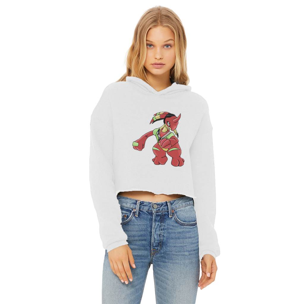 Tsostkichan Ladies Cropped Raw Edge Hoodie in various colors, showcasing raw edge hem and double fabric hood.