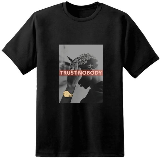 Tupac All Eyes On Me T-shirt featuring a vibrant print of Tupac Shakur, made from soft cotton with a casual O-neck design.