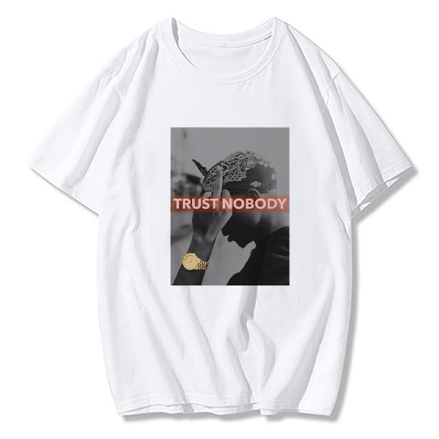 Tupac All Eyes On Me T-shirt featuring a vibrant print of Tupac Shakur, made from soft cotton with a casual O-neck design.