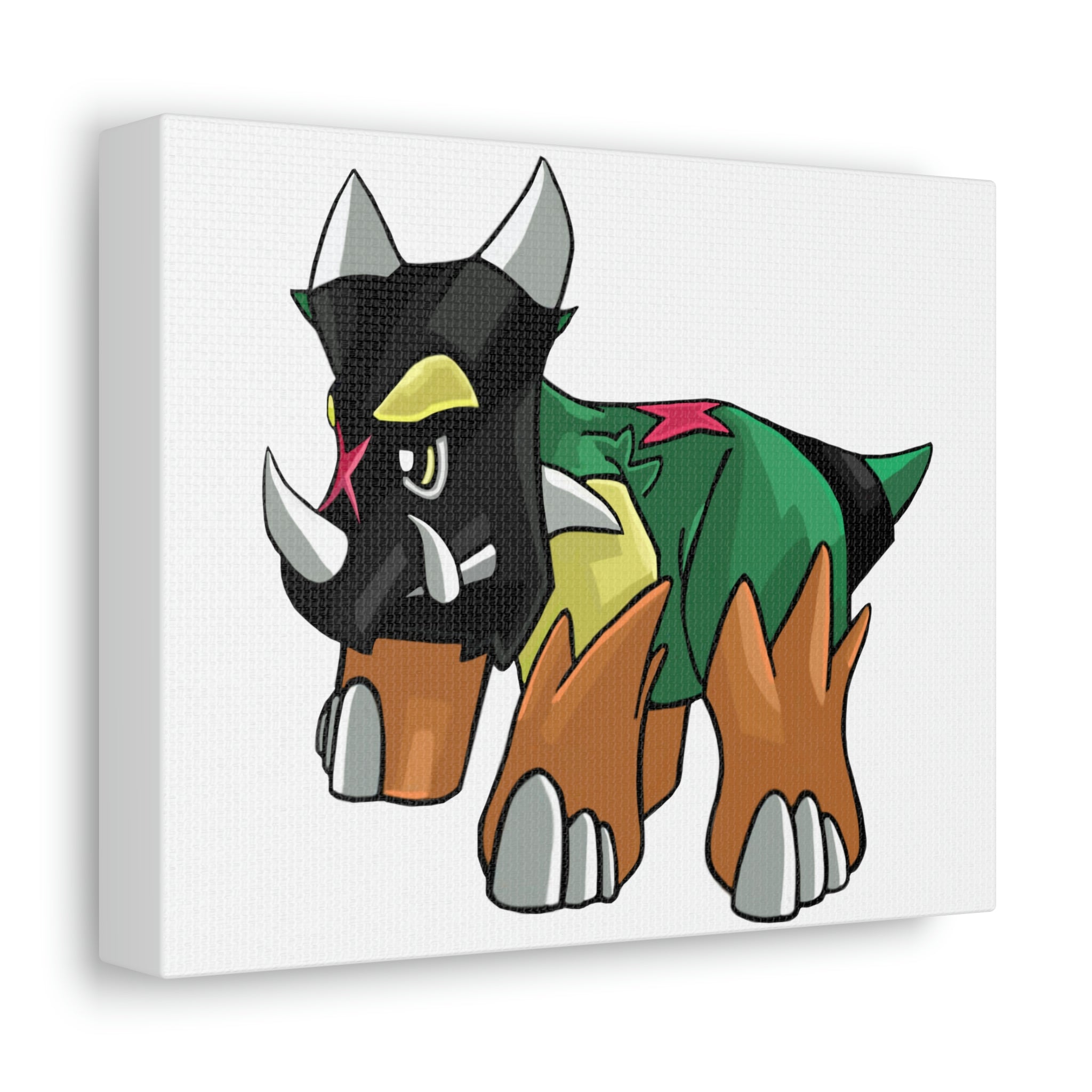 Turroxosaurus Stretched Canvas artwork featuring vibrant colors and intricate details on a wooden frame.