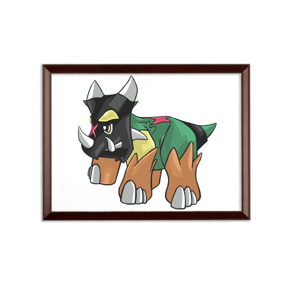 Turroxosaurus Sublimation Wall Plaque with ogee shaped edge and white printable surface.