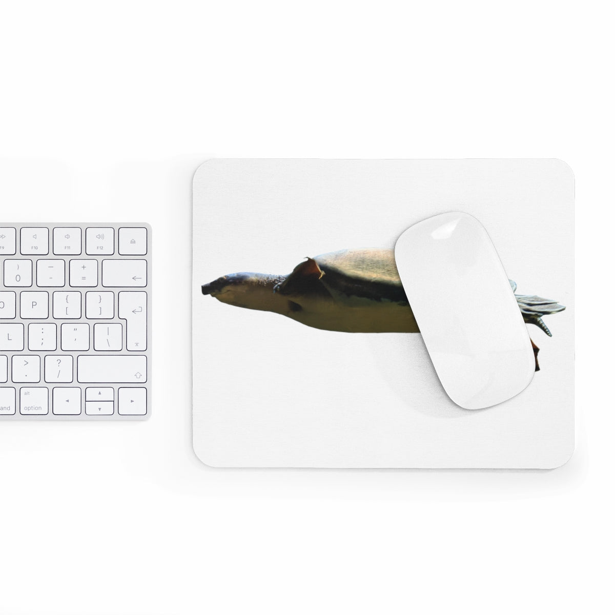 Turtle Mouse Pad featuring a vibrant design on a smooth neoprene surface, ideal for enhancing workspace aesthetics and functionality.