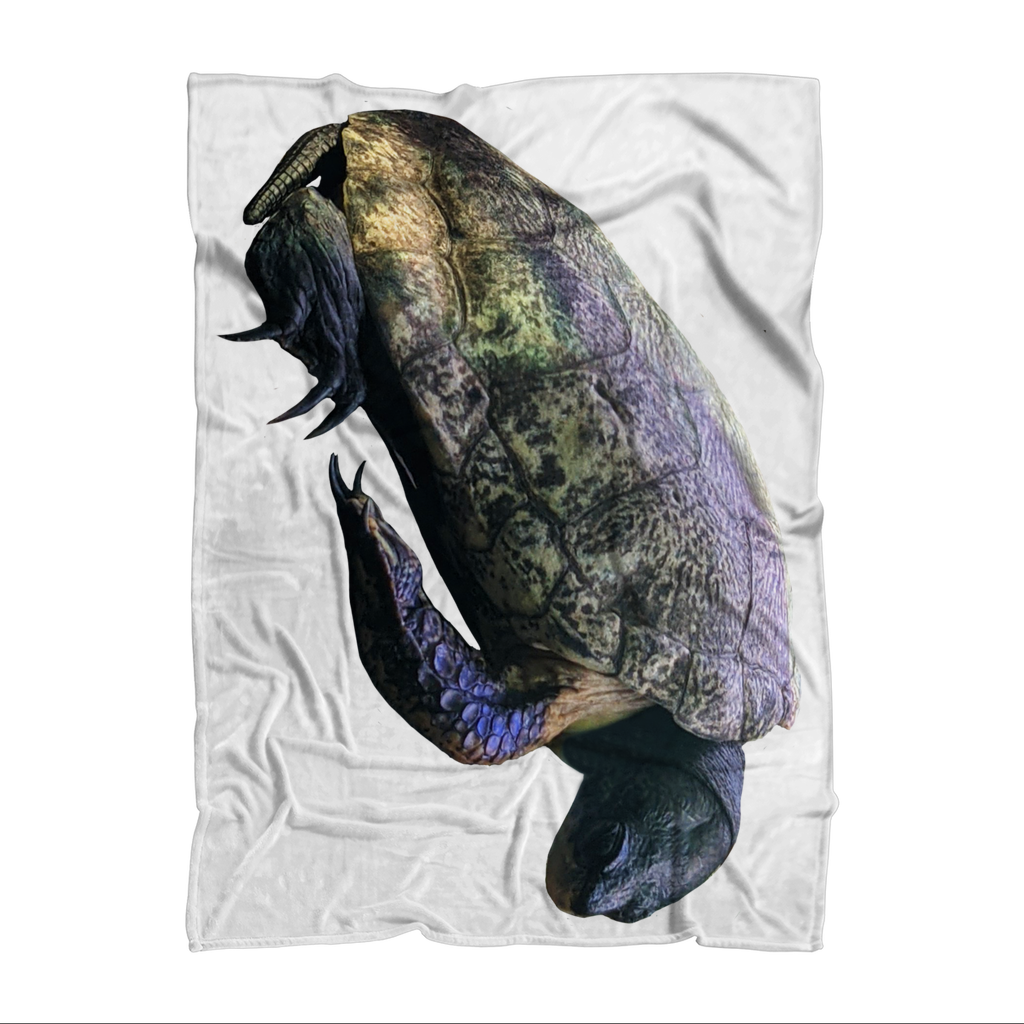 Cozy Turtle Sublimation Throw Blanket featuring vibrant turtle design on soft fleece fabric, perfect for home decor.