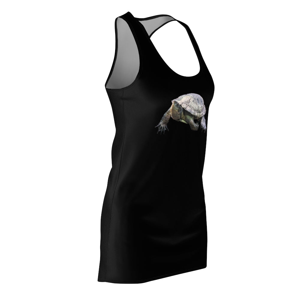 A stylish Turtle Women's Cut & Sew Racerback Dress featuring a feminine design and sporty fit, made from lightweight polyester fabric.