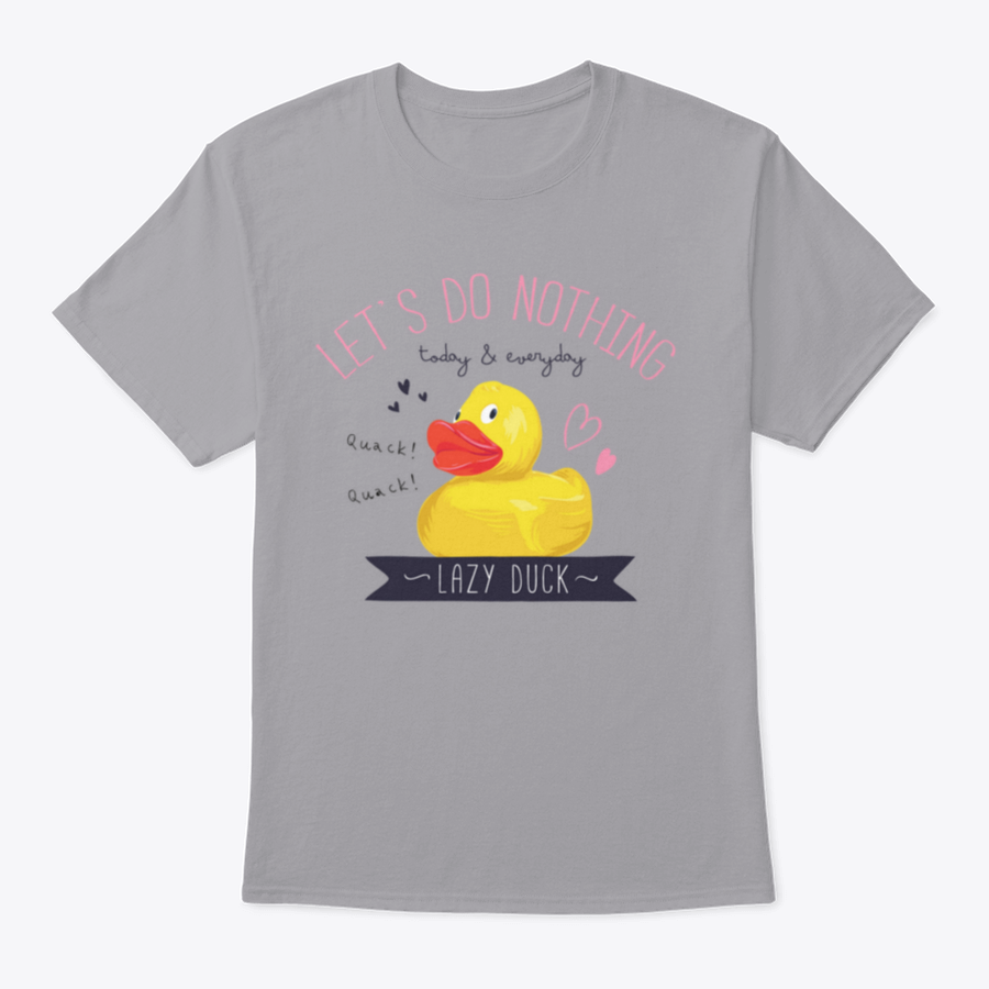 Typography Slogan T-shirt featuring a playful yellow duck toy design, made from soft cotton fabric.