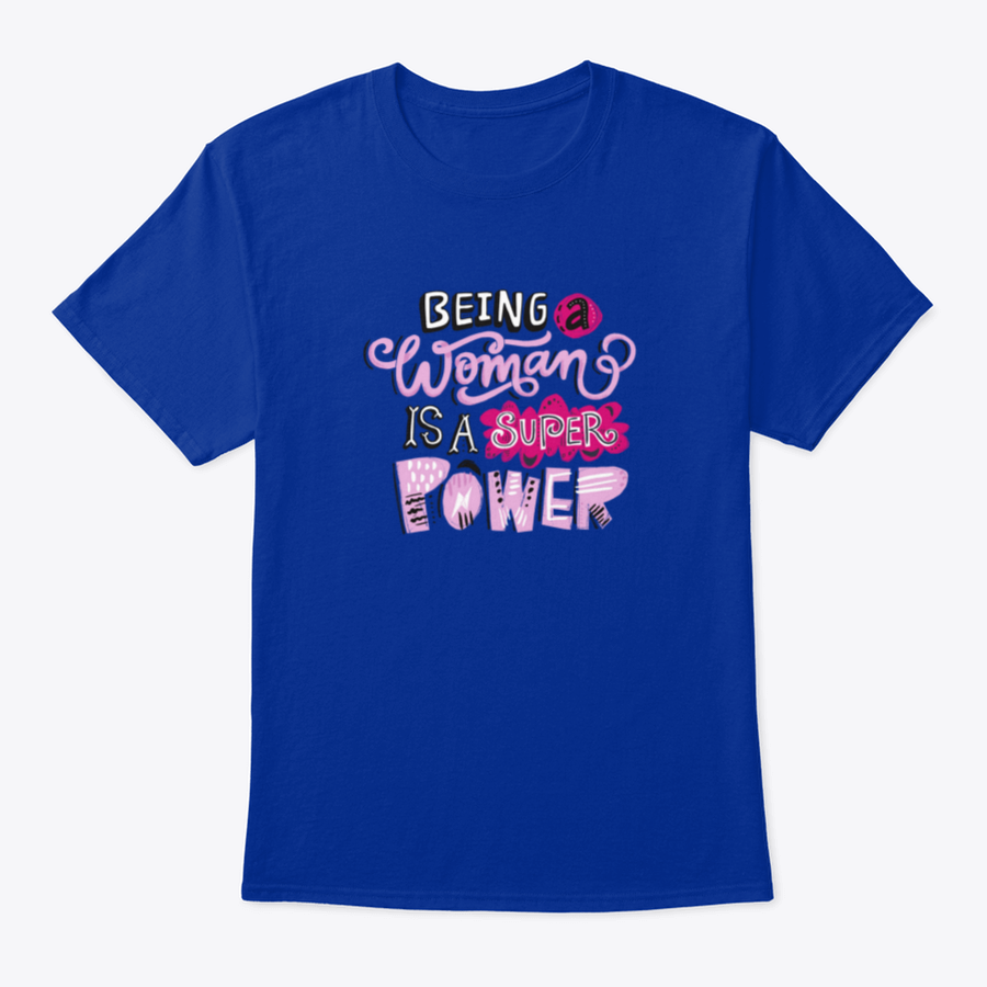 Unique hand-drawn lettering quote t-shirt featuring the phrase 'Being A Woman Is A', showcasing its stylish design and comfortable fit.