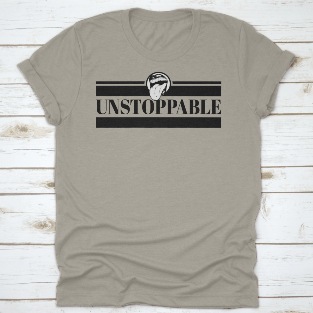 Unstoppable vector poster featuring a hand-drawn illustration of a human mouth, showcasing vibrant colors and intricate details.