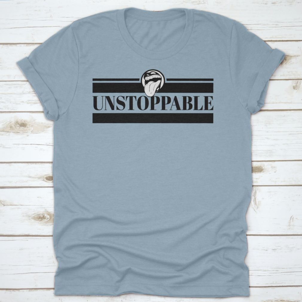 Unstoppable vector poster featuring a hand-drawn illustration of a human mouth, showcasing vibrant colors and intricate details.