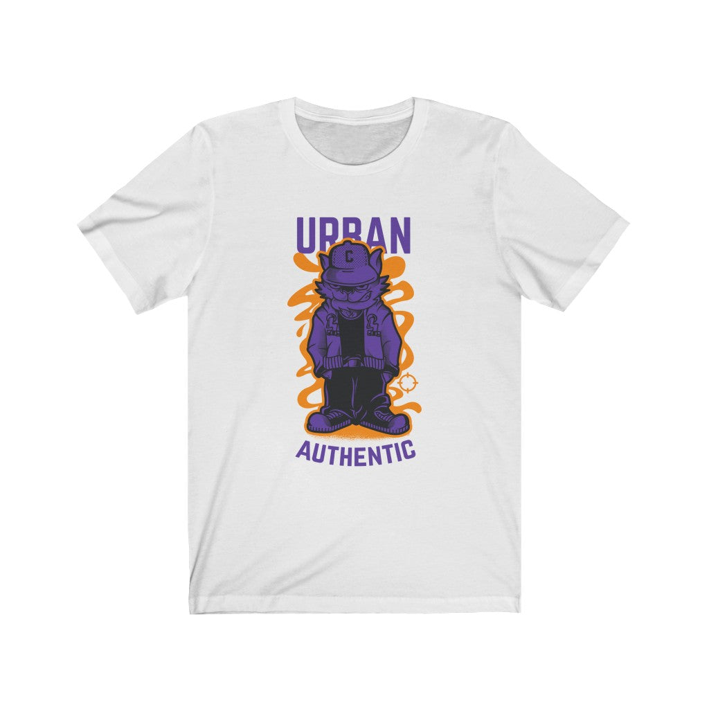 Urban Authentic Streetwear Graphic T-Shirt in soft cotton with vibrant vinyl print, showcasing a modern unisex design.