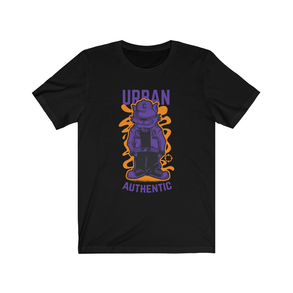 Urban Authentic Streetwear Graphic T-Shirt in soft cotton with vibrant vinyl print, showcasing a modern unisex design.