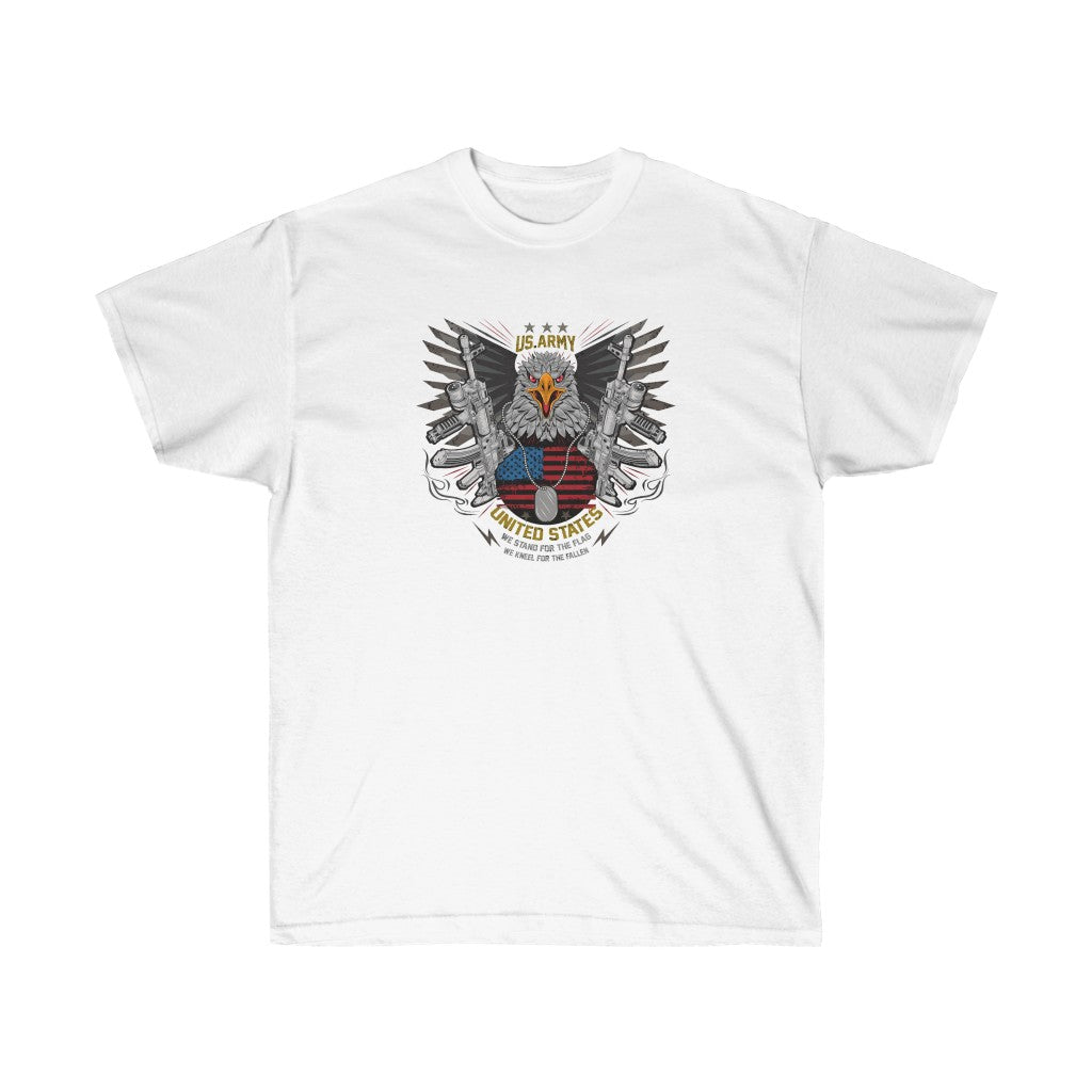 US Army United States T-Shirt featuring a retail fit and unisex design, showcasing the US Army logo.