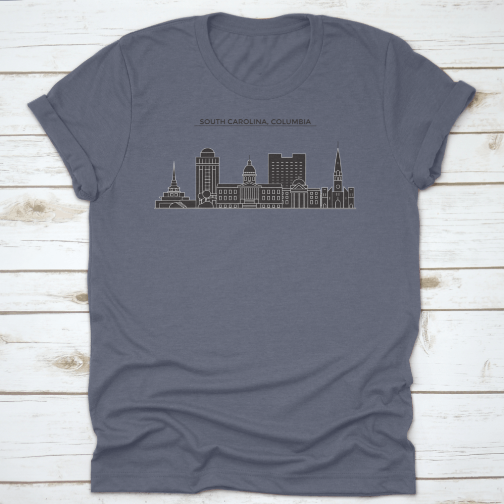 Columbia Architecture Vector City Skyline t-shirt featuring a unique skyline design, made from soft cotton fabric.