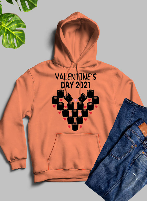 Valentines Day 2021 Hoodie featuring unique designs by top artists, made from cozy fleece blend material.