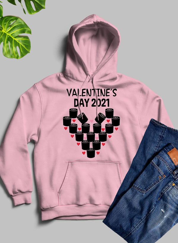 Valentines Day 2021 Hoodie featuring unique designs by top artists, made from cozy fleece blend material.