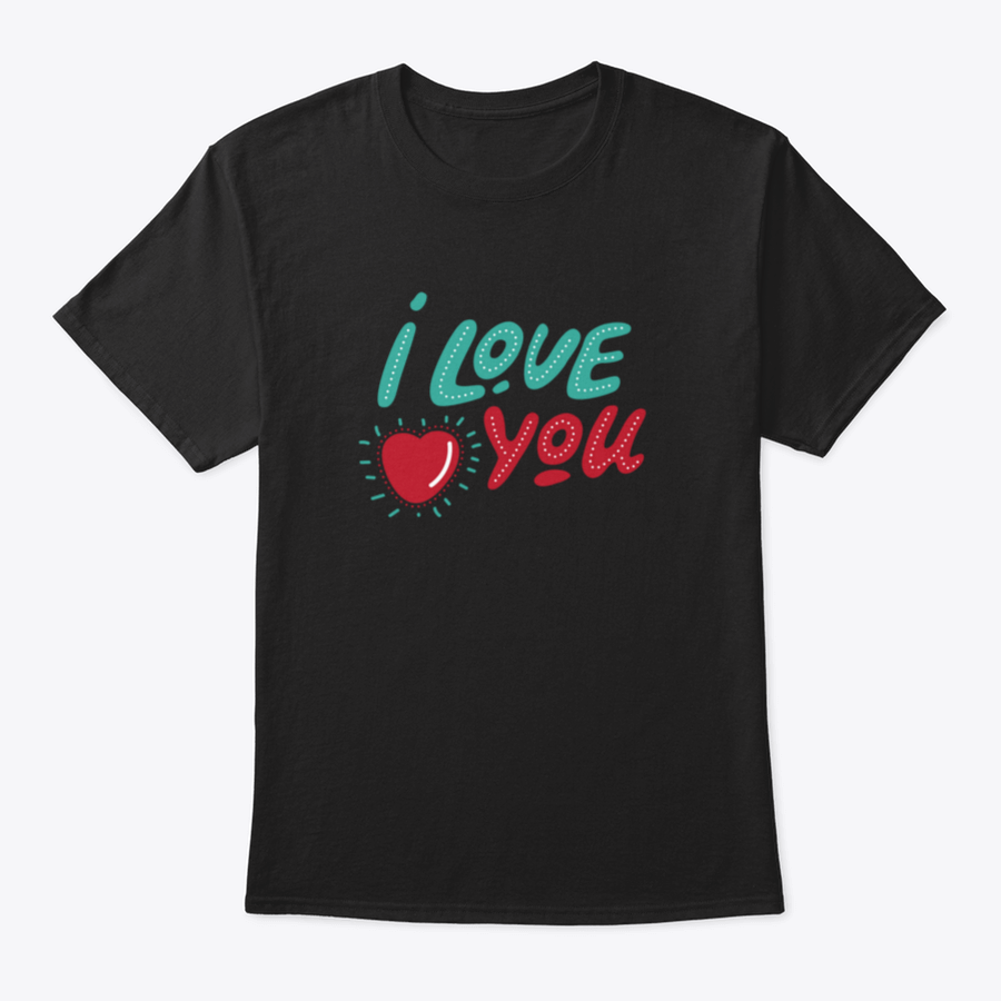 Valentine's Day apparel featuring hand-drawn lettering 'I Love You' on a soft cotton fabric, perfect for expressing love.