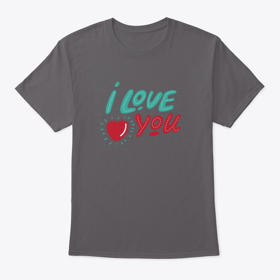 Valentine's Day apparel featuring hand-drawn lettering 'I Love You' on a soft cotton fabric, perfect for expressing love.
