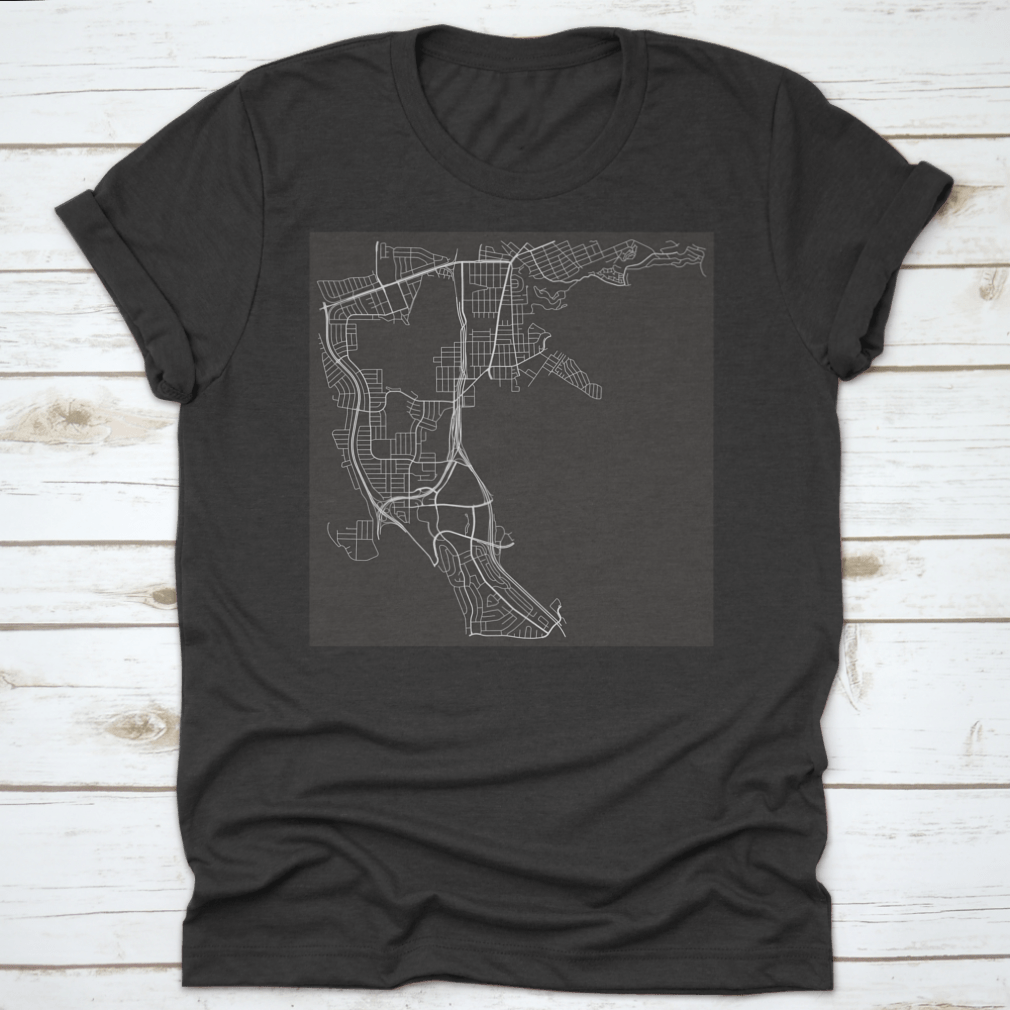 Vector black and white urban street map of Daly City, California, showcasing detailed street layouts and landmarks.