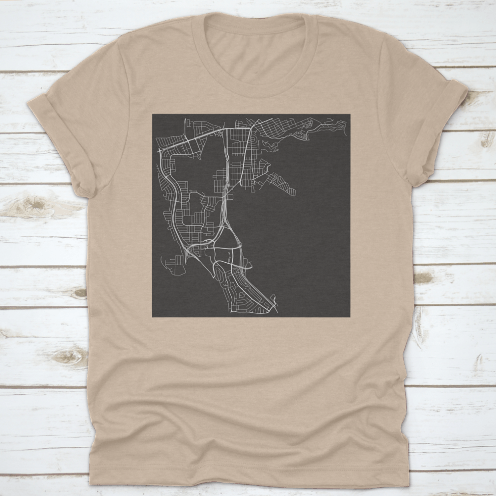 Vector black and white urban street map of Daly City, California, showcasing detailed street layouts and landmarks.