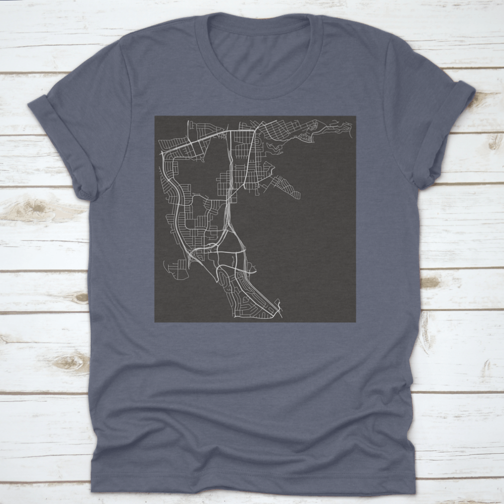 Vector black and white urban street map of Daly City, California, showcasing detailed street layouts and landmarks.