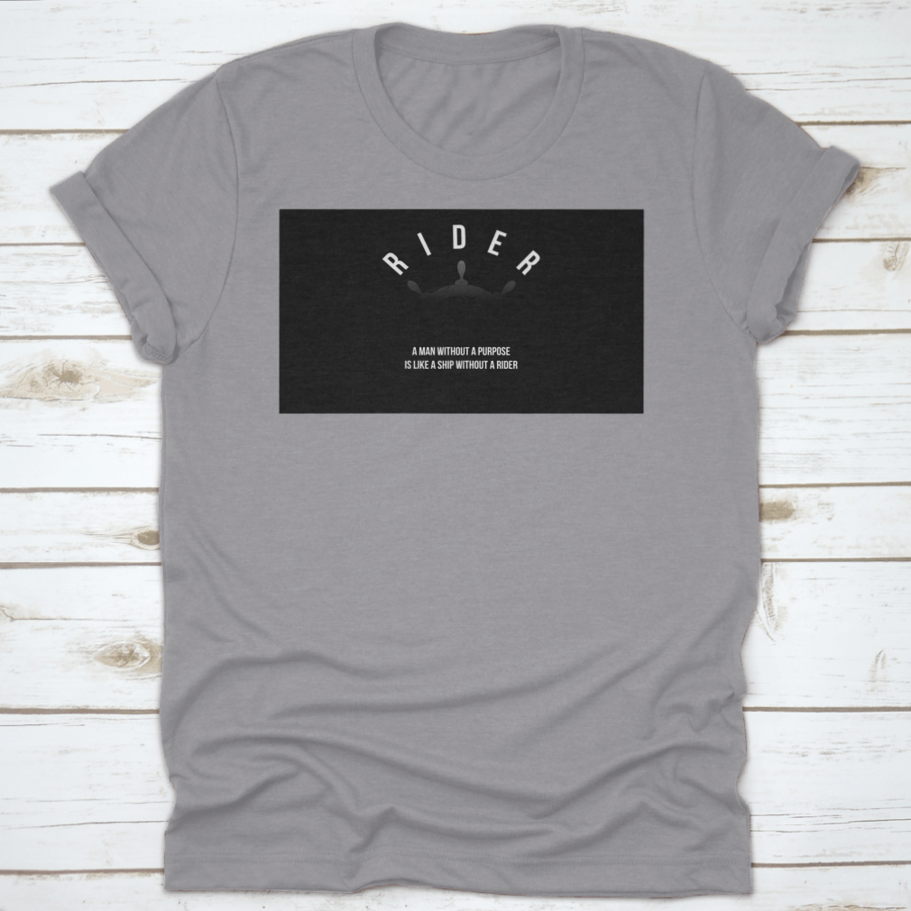 Vector design shirt featuring a ship's rudder and the word 'Rider', showcasing a unique nautical theme.