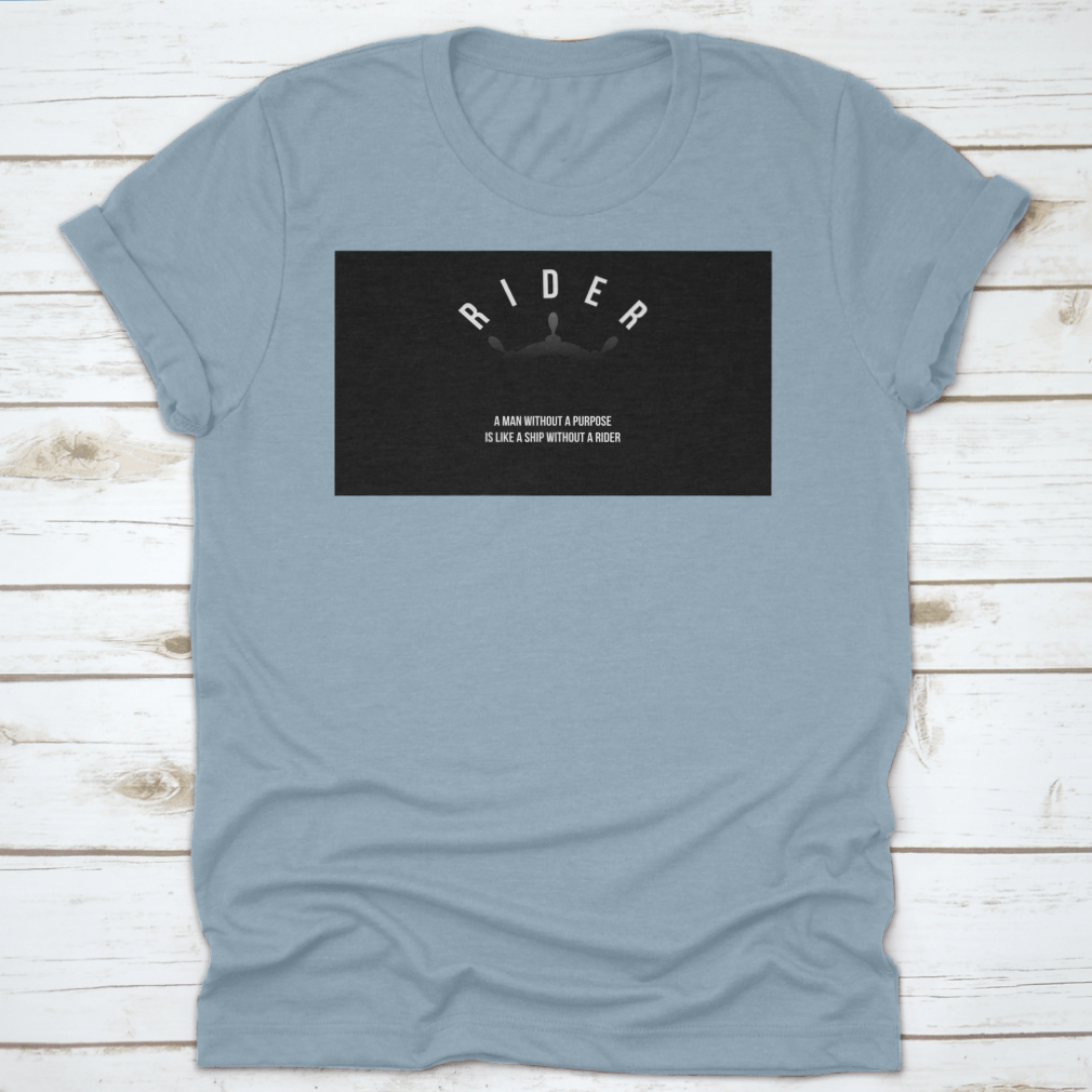 Vector design shirt featuring a ship's rudder and the word 'Rider', showcasing a unique nautical theme.